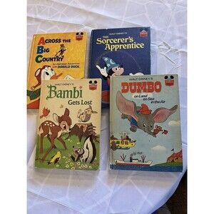 Vintage Lot Of 4 Walt Disney Children’s Books 1972-73 Great Condition